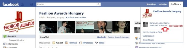 fb-use as a page visszaválltás rajongói oldalból