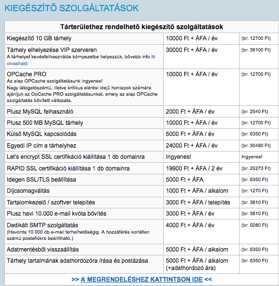 Tárhelyszolgáltatás-Médiacenter