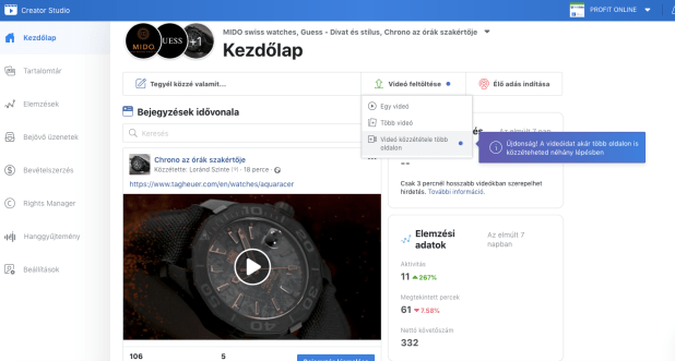 Facebook video feltőltése