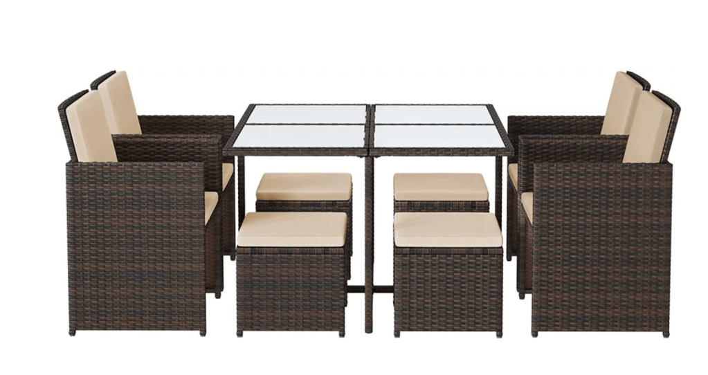 kerti bútor Polyrattan kerti étkező garnitúra