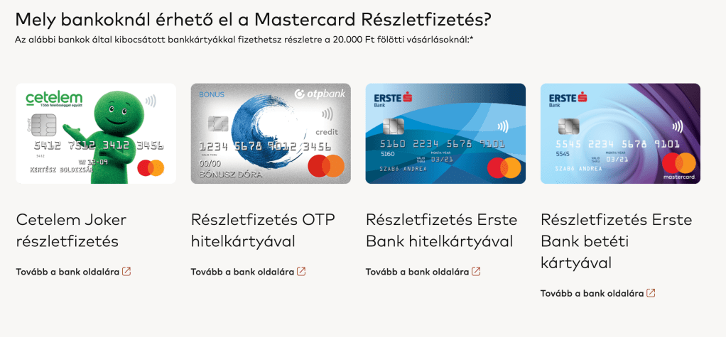 Mastercard részletfizetés